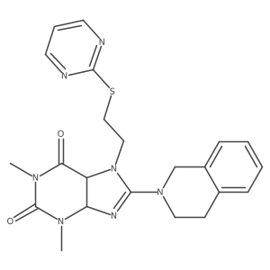 8-(3,4-dihydro-1H-isoquinolin-2-yl)-1,3-dimethyl-7-(2-pyrimidin-2-ylsulfanylethyl)-4,5-dihydropurine-2,6-dione Structure