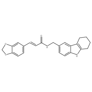 (Z)-3-(benzo[d][1,3]dioxol-5-yl)-N-((2,3,4,9-tetrahydro-1H-carbazol-6-yl)methyl)acrylamide结构式
