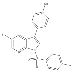4-[5-bromo-1-(toluene-4-sulfonyl)-1H-pyrrolo[2,3-b]pyridin-3-yl]-phenol结构式