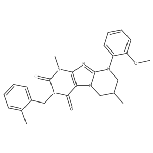 9-(2-methoxyphenyl)-1,7-dimethyl-3-(2-methylbenzyl)-6,7,8,9-tetrahydropyrimido[2,1-f]purine-2,4(1H,3H)-dione结构式