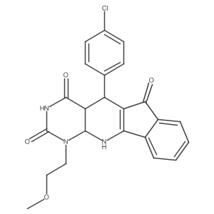 2-(4-Chlorophenyl)-7-(2-methoxyethyl)-5,7,9-triazatetracyclo[8.7.0.03,8.011,16]heptadeca-1(10),11,13,15-tetraene-4,6,17-trione Structure