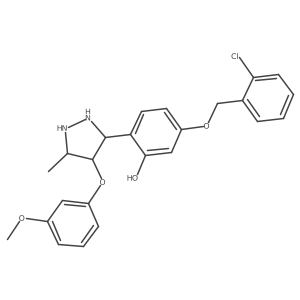 5-[(2-Chlorophenyl)methoxy]-2-[4-(3-methoxyphenoxy)-5-methylpyrazolidin-3-yl]phenol Structure