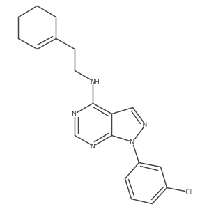 1-(3-chlorophenyl)-N-(2-(cyclohex-1-en-1-yl)ethyl)-1H-pyrazolo[3,4-d]pyrimidin-4-amine结构式