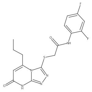 N-(2,4-difluorophenyl)-2-((7-oxo-5-propyl-7,8-dihydro-[1,2,4]triazolo[4,3-a]pyrimidin-3-yl)thio)acetamide结构式