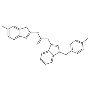 2-(1-(4-fluorobenzyl)-1H-indol-3-yl)-N-(6-methylbenzo[d]thiazol-2-yl)acetamide结构式