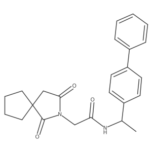 N-(1-{[1,1'-biphenyl]-4-yl}ethyl)-2-{1,3-dioxo-2-azaspiro[4.4]nonan-2-yl}acetamide Structure