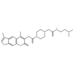 N-[2-(dimethylamino)ethyl]-2-{4-[(3,5-dimethyl-7-oxo-7H-furo[3,2-g]chromen-6-yl)acetyl]-1-piperazinyl}acetamide结构式