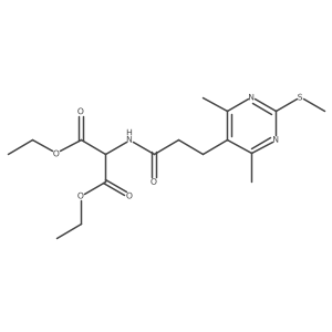 1,3-Diethyl 2-{3-[4,6-dimethyl-2-(methylsulfanyl)pyrimidin-5-yl]propanamido}propanedioate Structure