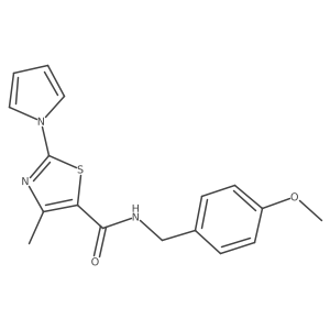 N-(4-methoxybenzyl)-4-methyl-2-(1H-pyrrol-1-yl)-1,3-thiazole-5-carboxamide Structure