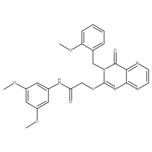 N-(3,5-dimethoxyphenyl)-2-({3-[(2-methoxyphenyl)methyl]-4-oxo-3,4-dihydropteridin-2-yl}sulfanyl)acetamide结构式