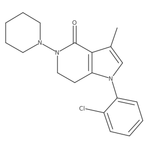 1-(2-Chlorophenyl)-3-methyl-5-piperidin-1-yl-1,5,6,7-tetrahydropyrrolo[3,2-c]pyridine-4-one结构式
