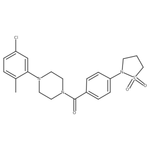 1-(5-Chloro-2-methylphenyl)-4-[4-(1,1-dioxidoisothiazolidin-2-yl)benzoyl]piperazine Structure