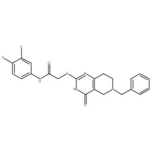 2-((6-benzyl-4-oxo-3,4,5,6,7,8-hexahydropyrido[4,3-d]pyrimidin-2-yl)thio)-N-(3,4-difluorophenyl)acetamide结构式