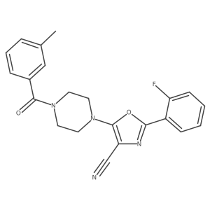 2-(2-Fluorophenyl)-5-(4-(3-methylbenzoyl)piperazin-1-yl)oxazole-4-carbonitrile结构式