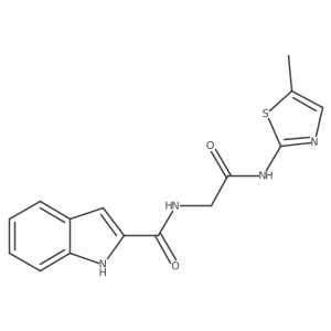 N~2~-{2-[(5-methyl-1,3-thiazol-2-yl)amino]-2-oxoethyl}-1H-indole-2-carboxamide结构式