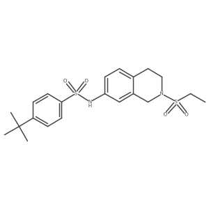 4-(tert-butyl)-N-(2-(ethylsulfonyl)-1,2,3,4-tetrahydroisoquinolin-7-yl)benzenesulfonamide结构式