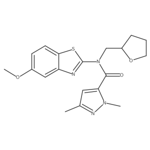 N-(5-methoxybenzo[d]thiazol-2-yl)-1,3-dimethyl-N-((tetrahydrofuran-2-yl)methyl)-1H-pyrazole-5-carboxamide Structure