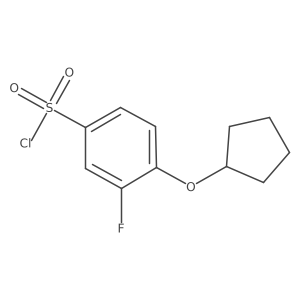 4-(Cyclopentyloxy)-3-fluorobenzene-1-sulfonyl chloride结构式