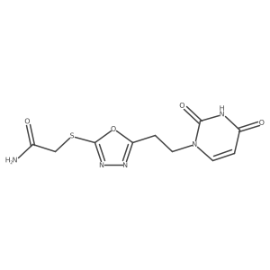 2-((5-(2-(2,4-dioxo-3,4-dihydropyrimidin-1(2H)-yl)ethyl)-1,3,4-oxadiazol-2-yl)thio)acetamide Structure