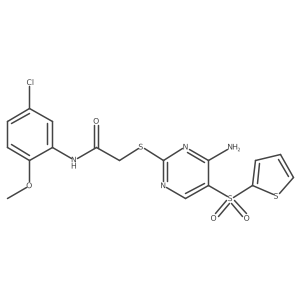 2-{[4-amino-5-(thiophene-2-sulfonyl)pyrimidin-2-yl]sulfanyl}-N-(5-chloro-2-methoxyphenyl)acetamide Structure