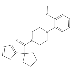 (4-(2-Methoxyphenyl)piperazin-1-yl)(1-(thiophen-2-yl)cyclopentyl)methanone Structure