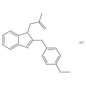 2-[(4-methoxyphenyl)methyl]-1-(2-methylprop-2-en-1-yl)-1H-1,3-benzodiazole hydrochloride结构式