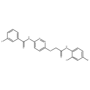 N-[6-({[(2,4-difluorophenyl)carbamoyl]methyl}sulfanyl)pyridazin-3-yl]-3-fluorobenzamide结构式