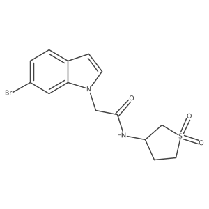 2-(6-bromo-1H-indol-1-yl)-N-(1,1-dioxidotetrahydrothiophen-3-yl)acetamide结构式