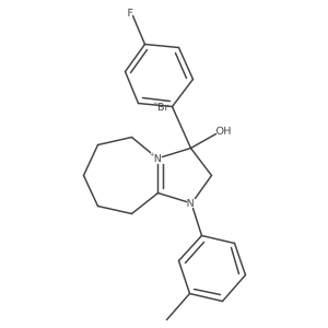 3-(4-fluorophenyl)-3-hydroxy-1-(m-tolyl)-3,5,6,7,8,9-hexahydro-2H-imidazo[1,2-a]azepin-1-ium bromide结构式