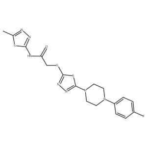 2-((5-(4-(4-fluorophenyl)piperazin-1-yl)-1,3,4-thiadiazol-2-yl)thio)-N-(5-methyl-1,3,4-thiadiazol-2-yl)acetamide Structure