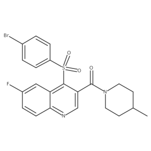 (4-((4-Bromophenyl)sulfonyl)-6-fluoroquinolin-3-yl)(4-methylpiperidin-1-yl)methanone Structure