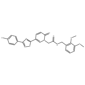 2-{5-[3-(4-chlorophenyl)-1,2,4-oxadiazol-5-yl]-2-oxo-1,2-dihydropyridin-1-yl}-N-[(2,3-dimethoxyphenyl)methyl]acetamide结构式