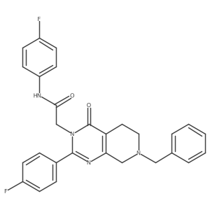 2-[7-benzyl-2-(4-fluorophenyl)-4-oxo-3H,4H,5H,6H,7H,8H-pyrido[3,4-d]pyrimidin-3-yl]-N-(4-fluorophenyl)acetamide Structure