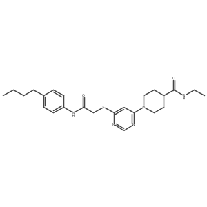 1-[6-({[(4-butylphenyl)carbamoyl]methyl}sulfanyl)pyrimidin-4-yl]-N-ethylpiperidine-4-carboxamide Structure