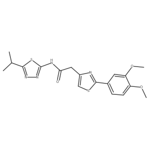 2-[2-(3,4-dimethoxyphenyl)-1,3-thiazol-4-yl]-N-[(2E)-5-(propan-2-yl)-1,3,4-thiadiazol-2(3H)-ylidene]acetamide结构式