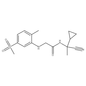 N-(1-cyano-1-cyclopropylethyl)-2-[(5-methanesulfonyl-2-methylphenyl)amino]acetamide结构式