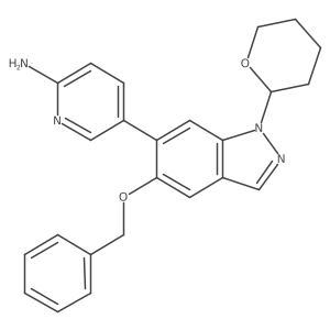 5-(5-(benzyloxy)-1-(tetrahydro-2H-pyran-2-yl)-1H-indazol-6-yl)pyridin-2-amine Structure