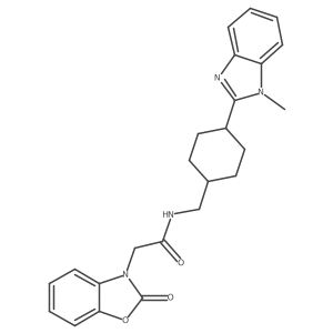 N-((4-(1-methyl-1H-benzo[d]imidazol-2-yl)cyclohexyl)methyl)-2-(2-oxobenzo[d]oxazol-3(2H)-yl)acetamide结构式