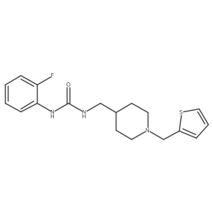 1-(2-Fluorophenyl)-3-((1-(thiophen-2-ylmethyl)piperidin-4-yl)methyl)urea结构式