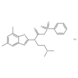 N-(2-(dimethylamino)ethyl)-N-(5,7-dimethylbenzo[d]thiazol-2-yl)-2-(phenylsulfonyl)acetamide hydrochloride结构式