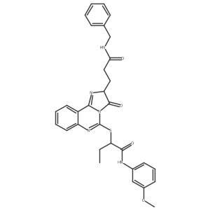 2-({2-[2-(benzylcarbamoyl)ethyl]-3-oxo-2H,3H-imidazo[1,2-c]quinazolin-5-yl}sulfanyl)-N-(3-methoxyphenyl)butanamide结构式