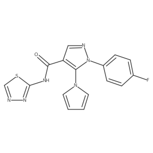 1-(4-fluorophenyl)-5-(1H-pyrrol-1-yl)-N-(1,3,4-thiadiazol-2-yl)-1H-pyrazole-4-carboxamide Structure