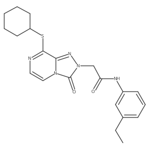 2-[8-(cyclohexylsulfanyl)-3-oxo-2H,3H-[1,2,4]triazolo[4,3-a]pyrazin-2-yl]-N-(3-ethylphenyl)acetamide Structure