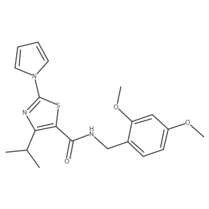 N-[(2,4-dimethoxyphenyl)methyl]-4-(propan-2-yl)-2-(1H-pyrrol-1-yl)-1,3-thiazole-5-carboxamide结构式