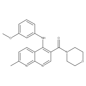 (4-((3-Methoxyphenyl)amino)-7-methyl-1,8-naphthyridin-3-yl)(morpholino)methanone结构式