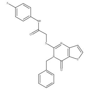 2-({3-benzyl-4-oxo-3H,4H-thieno[3,2-d]pyrimidin-2-yl}sulfanyl)-N-(4-fluorophenyl)acetamide结构式