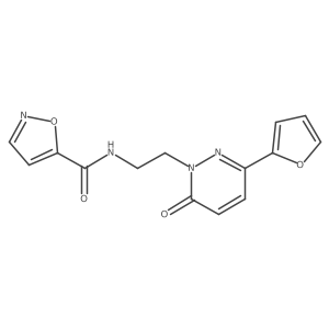 N-(2-(3-(furan-2-yl)-6-oxopyridazin-1(6H)-yl)ethyl)isoxazole-5-carboxamide结构式