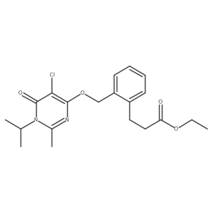 Ethyl 3-(2-((5-chloro-1,6-dihydro-1-isopropyl-2-methyl-6-oxopyrimidin-4-yloxy)methyl)phenyl)propanoate结构式