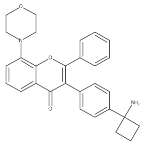 3-[4-(1-Amino-cyclobutyl)-phenyl]-8-morpholin-4-yl-2-phenyl-chromen-4-one结构式