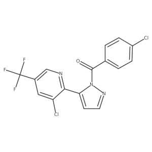(4-Chloro-phenyl)-[5-(3-chloro-5-trifluoromethyl-pyridin-2-yl)-pyrazol-1-yl]-methanone结构式